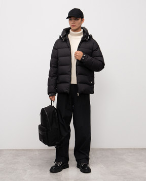 Moncler Чорний пуховик Cardere з логотипом K20911A0012754A81