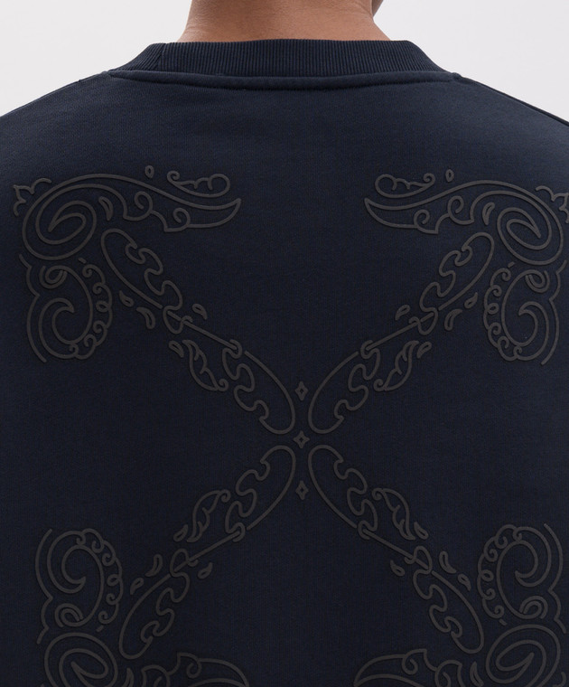 Off-White Синій світшот Paisley Arrow 2FE00453T зображення 5