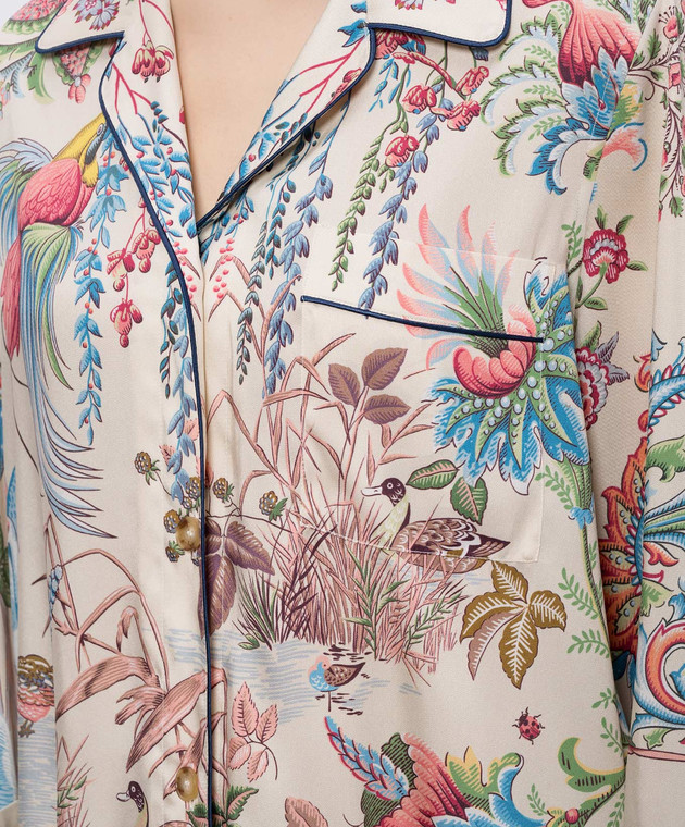 Etro Бежева блуза в піжамному стилі WRIA010099SPSI4 зображення 5