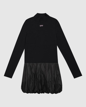 Off-White Детское черное платье 44GDF009F26J001
