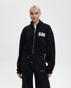 Off-White Черная спортивная куртка Soundsystem Tape OWBE008F25FLE002