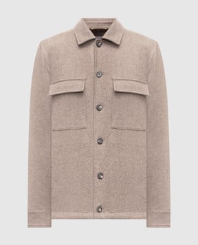 Peserico Бежева куртка з вовни в стилі сорочки R52255J002723