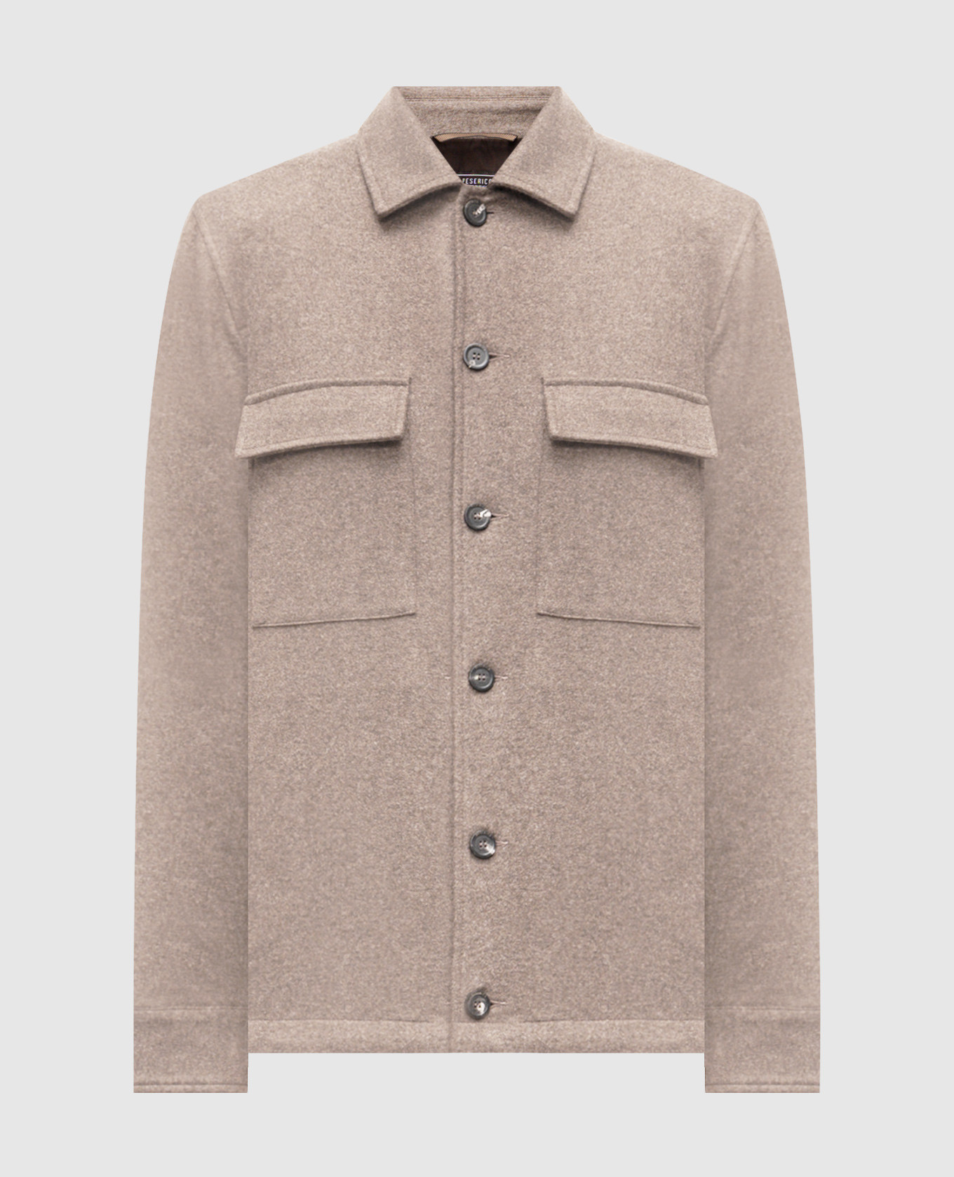 Бежевая куртка из шерсти в стиле рубашки