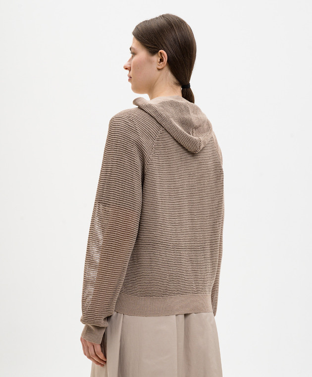 Peserico Коричневая спортивная куртка с льном S99115F129056T изображение 4