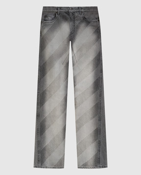 Off-White Серые джинсы с принтом Diag 44XYA195S26D001