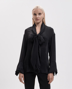 Balmain Чорна блуза із шовку HF1HS490SB04