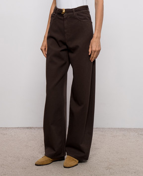 Twinset Коричневые джинсы с поясом 262TP2550