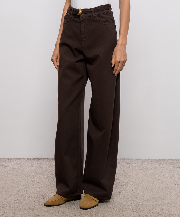 Twinset Коричневые джинсы с поясом 262TP2550 изображение 3