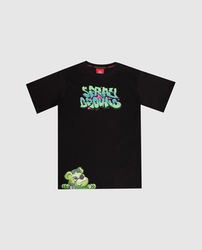 Sprayground Дитяча чорна футболка Catch Bear SPY1396BLK