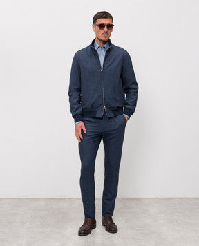 Enrico Mandelli Блакитна сорочка з льону CUBANA5701