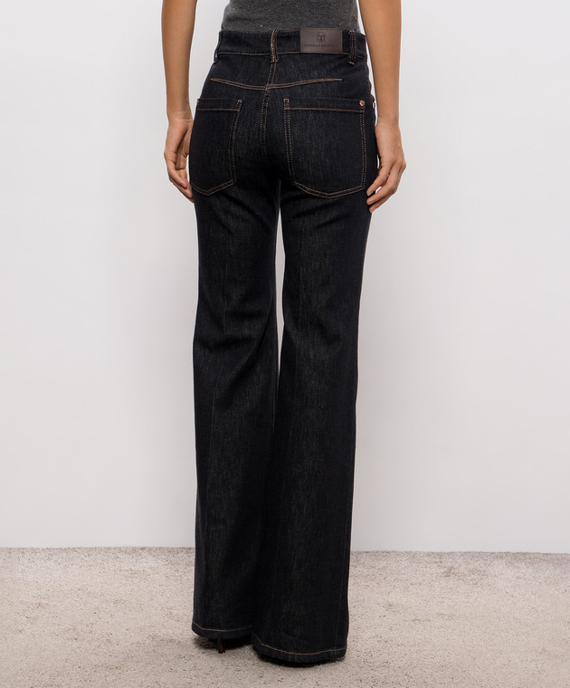 Brunello Cucinelli Чорні джинси-кльош Flared ML133P4126 зображення 4