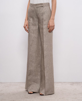 Max Mara Бежеві штани DESERTO з льону MXMDESERTO