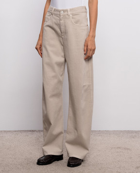 Brunello Cucinelli Бежевые джинсы с патчем логотипа MH137P4057