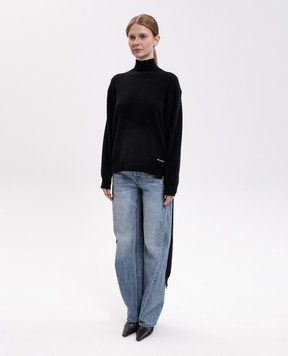 Alexander Wang Черный ассиметричный свитер с шерстью 1KC4261020