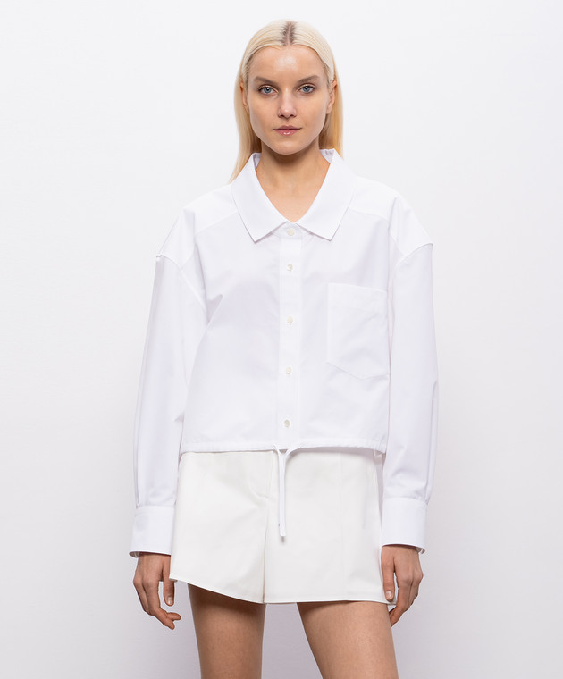 Givenchy Белая рубашка с вышивкой логотипа BW61LF1634 изображение 3