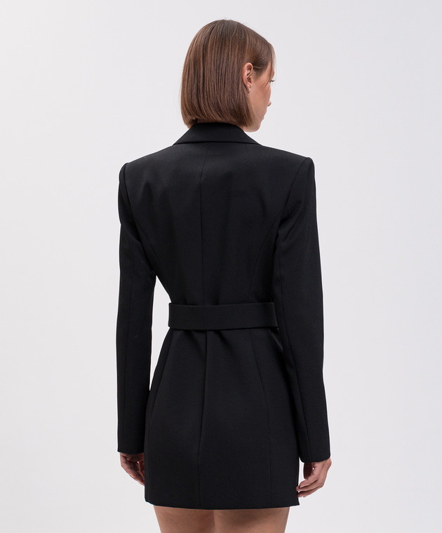 Alexander Wang Черное двубортное платье-жакет из шерсти 1WC3236580 изображение 4