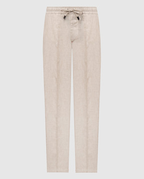 ISAIA Бежевые брюки из льна PNC016P9120