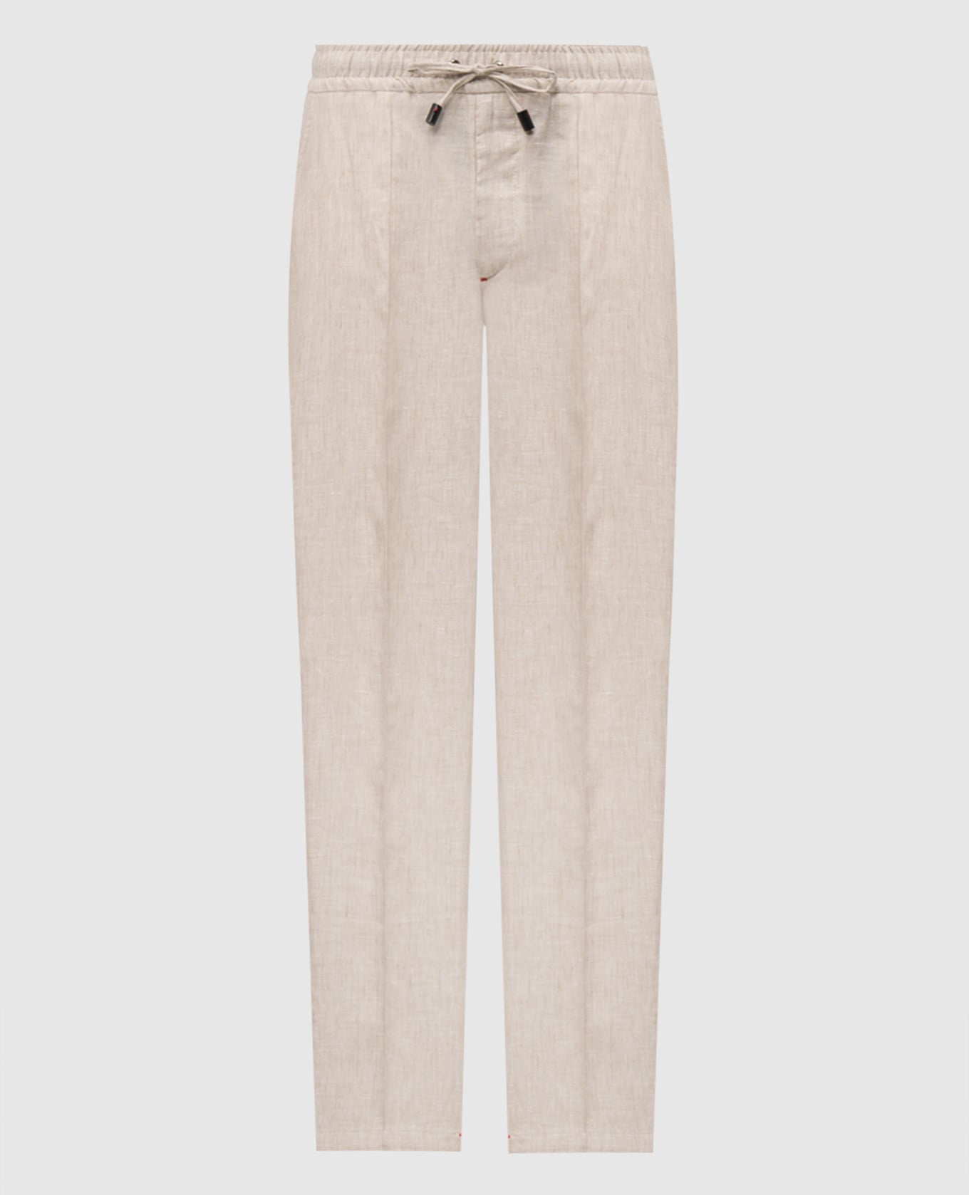 Бежевые брюки из льна