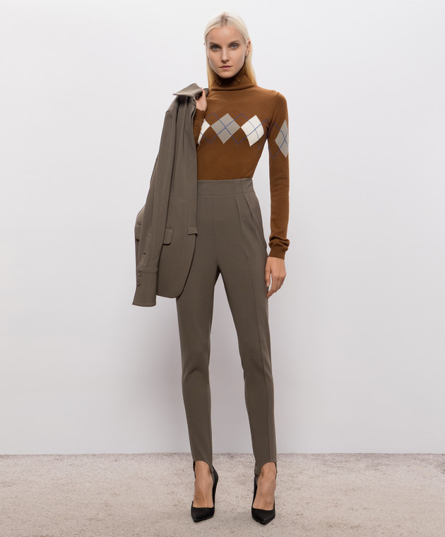 Thierry Mugler Коричневий гольф з вовни 26F2TO09081146 зображення 2