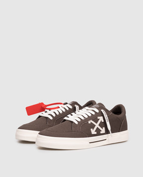 Off-White Коричневі кросівки Vulcanized OMIA293S26FAB001