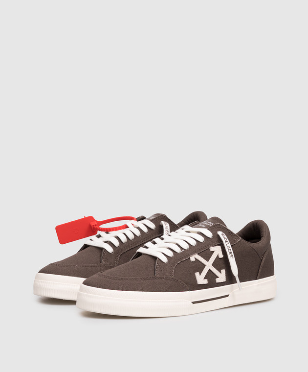 Off-White Коричневі кросівки Vulcanized OMIA293S26FAB001 зображення 2