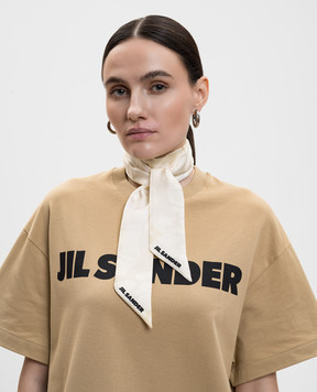 Jil Sander Желтая лента твили из шелка в узор с логотипом J53TF0005J40084