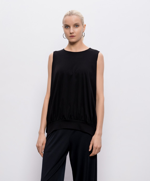 Intoca Черный топ с драпировкой 261DIOSSL0801 изображение 3