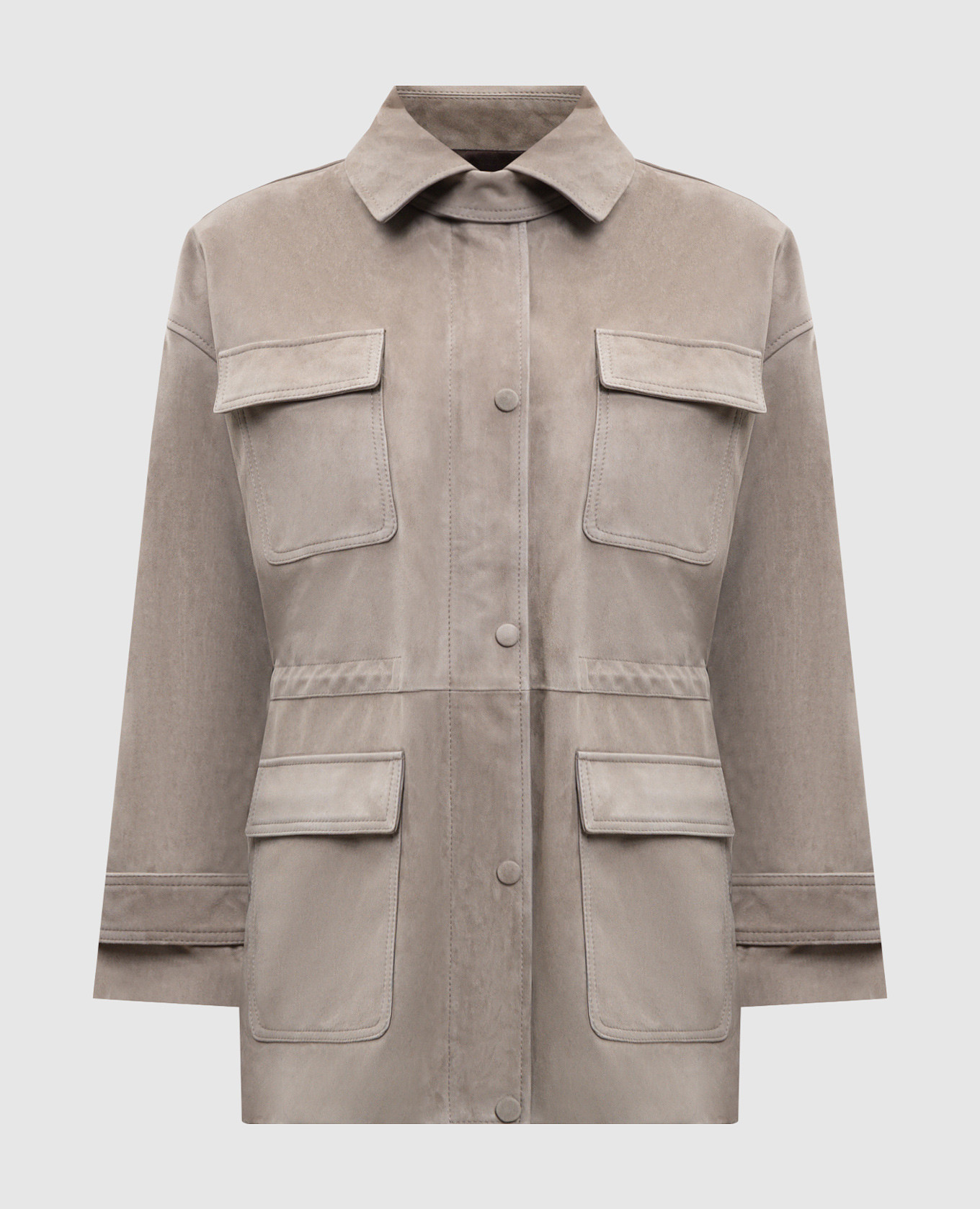 Бежевая замшевая куртка