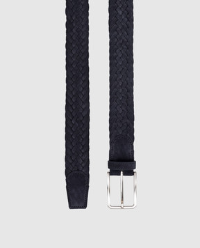 Canali Синій замшевий плетений ремінь KB0044050C