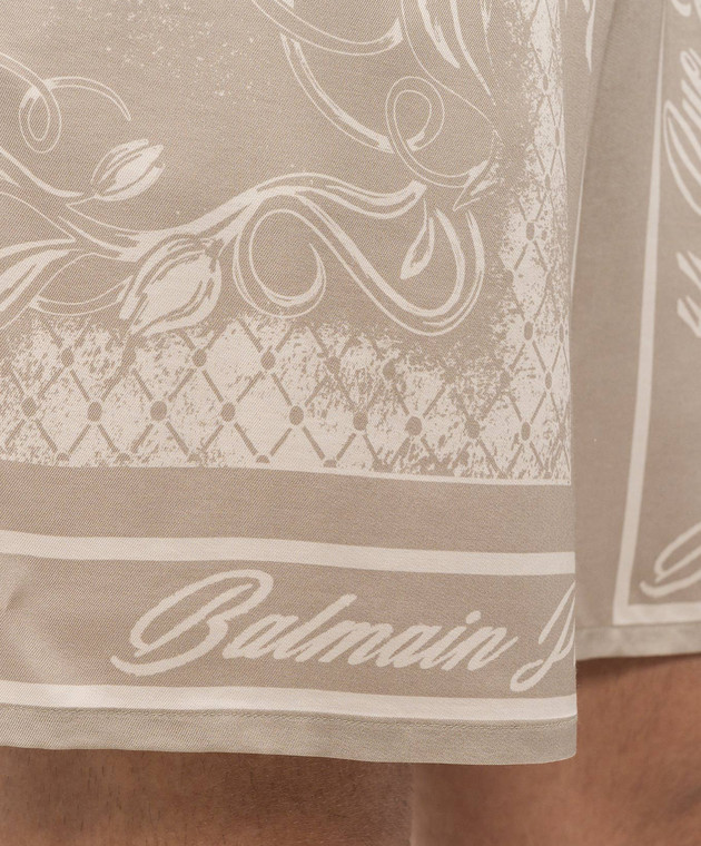 Balmain Бежеві шорти Foulard HH1PA145VJ07 зображення 4