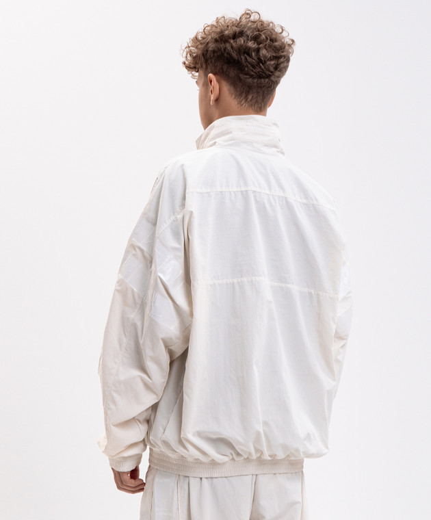 Vetements Спортивная куртка цвета айвори с вышивкой логотипа MH27TJ103W изображение 4