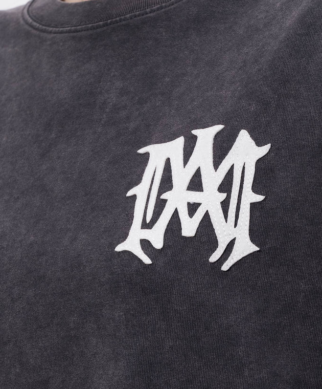 AMIRI Серая футболка с нашивкой монограммы AWTOJR1074 изображение 5