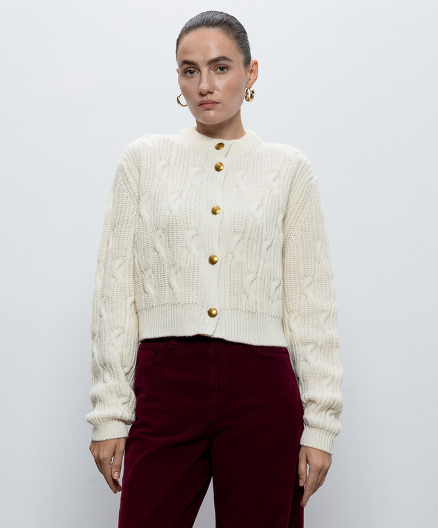 Twinset Кардиган цвета айвори с шерстью 262TT3011 изображение 3