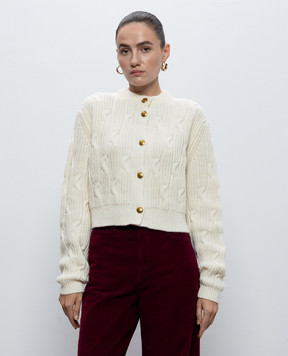 Twinset Кардиган цвета айвори с шерстью 262TT3011
