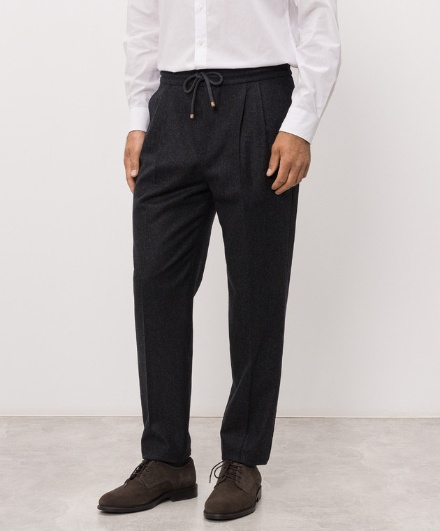 Brunello Cucinelli Темно-сірі штани з вовни M038PE1710 зображення 3