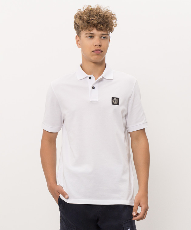 Stone Island Біле поло з нашивкою логотипа L1S152200008S0017 зображення 3
