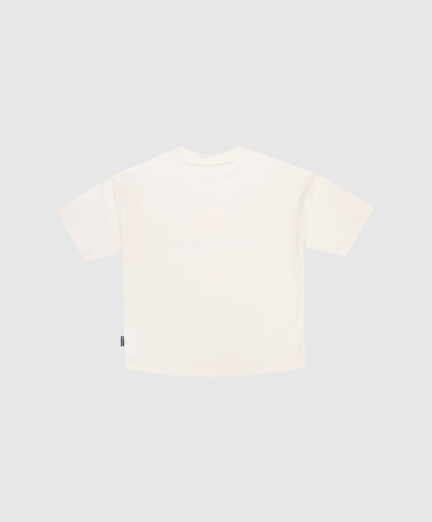 Palm Angels Дитяча бежева футболка з принтом PBAA002S26JER004 зображення 2