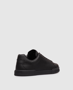 Dolce&Gabbana Черные кожаные кроссовки Portofino Light с логотипом CS2332A1065