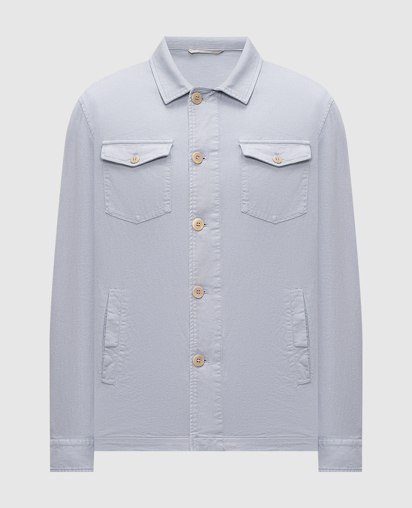 Голубая куртка с леном в стиле рубашки
