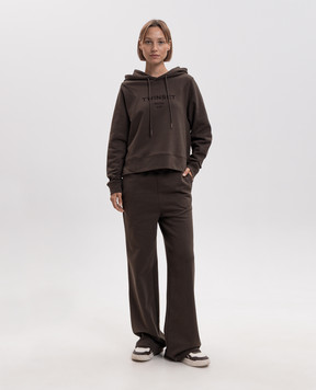 Twinset Коричневый спортивный костюм с фактурным принтом логотипа 262TP272B