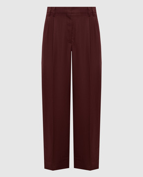Brunello Cucinelli Бордовые брюки с льном MH126P8292