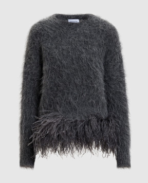 16Arlington Серый свитер Dovico с шерстью альпаки и перьями K126SS2602