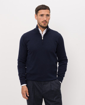 Brunello Cucinelli Джемпер синього кольору з кашеміру M2200124
