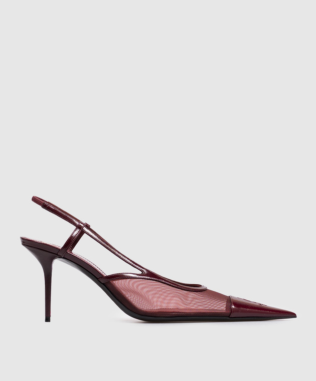 Saint Laurent Бордовые слингбеки RENÉE с монограммой Cassandre 869662AAGMC