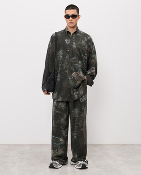 Balenciaga Черные брюки с принтом логотипа 850716TTL78