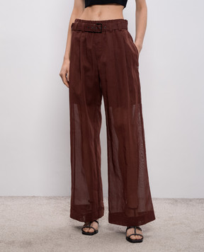 Brunello Cucinelli Коричневі штани з поясом M0F91P8862