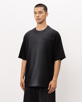 AMIRI Чорна футболка з вишивкою логотипа AMTOJR1157