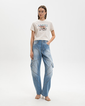 AMIRI Сині джинси-банани з ефектом потертості AWBMJE1005