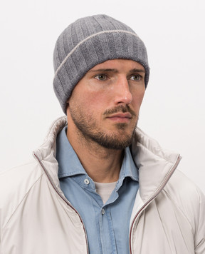 Brunello Cucinelli Серая шапка из кашемира M2240900
