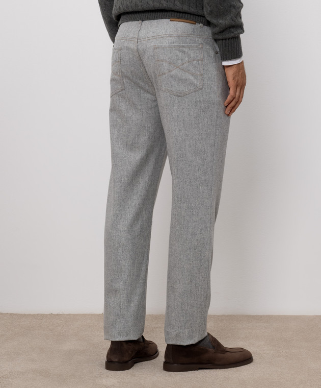 Brunello Cucinelli Серые брюки из шерсти M038PF1012 изображение 4